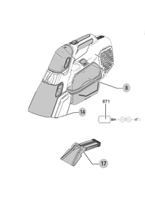 Exploded Diagram A Diagram and Parts List for BHSB320JP Type 2 Black and Decker Hand Vacuum